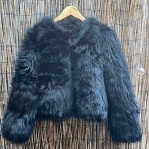 All Saints Bronte black sheerling jacket